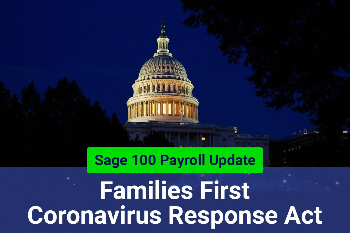Sage 100 Payroll Update for Families First Coronavirus Response Act